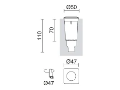 RAIN piso embutido estilo moderno e versátil -D. ø5 cm -quadrado - G9 1,7W - 170lm e 3K - resina - ip67 - branco