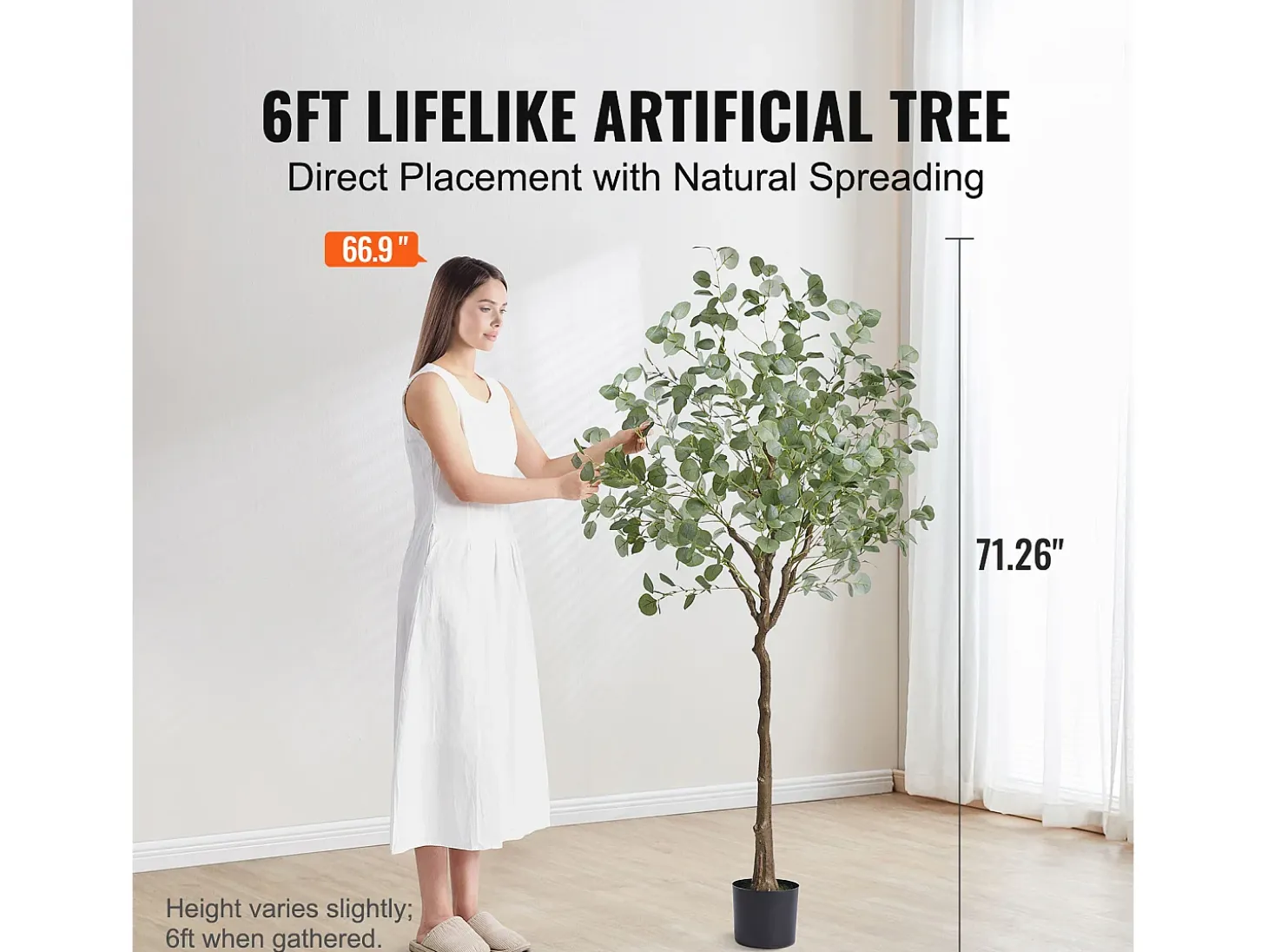 Árvore Artificial SucceBuy 181 cm, Planta Artificial PE, para Casa Escritório Centros Comerciais Interior Exterior