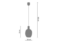 Suspensão TOSEL VINGOLF vidro globo claro D20 x H100 cm
