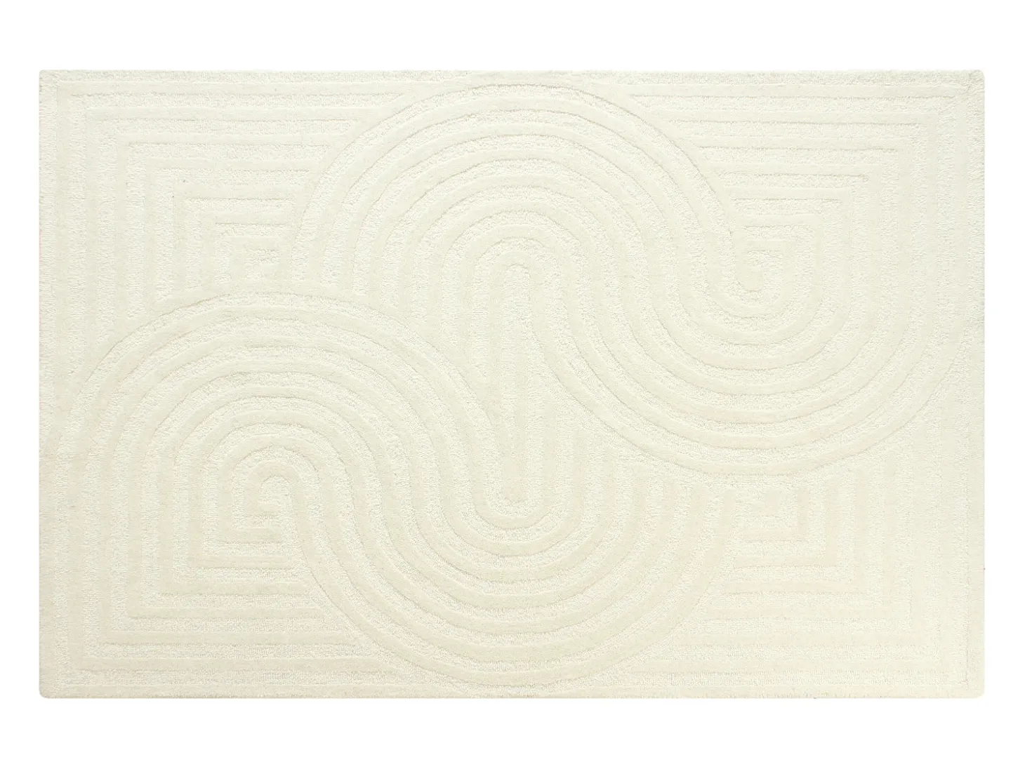 Tapete 100% lã tufado à mão, 160 x 230 cm, Branco pérola, LUZAN