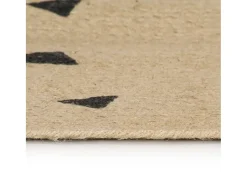 Tapete artesanal em juta com impressão triângulos 150 cm PT873502