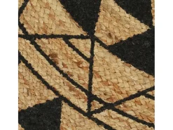 Tapete artesanal em juta com impressão a preto 150 cm PT749687