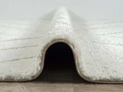 Tapete Bahar Shaggy padrão triângulo, creme, 120 cm redondo