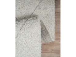 Tapete Bahar Shaggy padrão losango, creme, 120 x 170 cm
