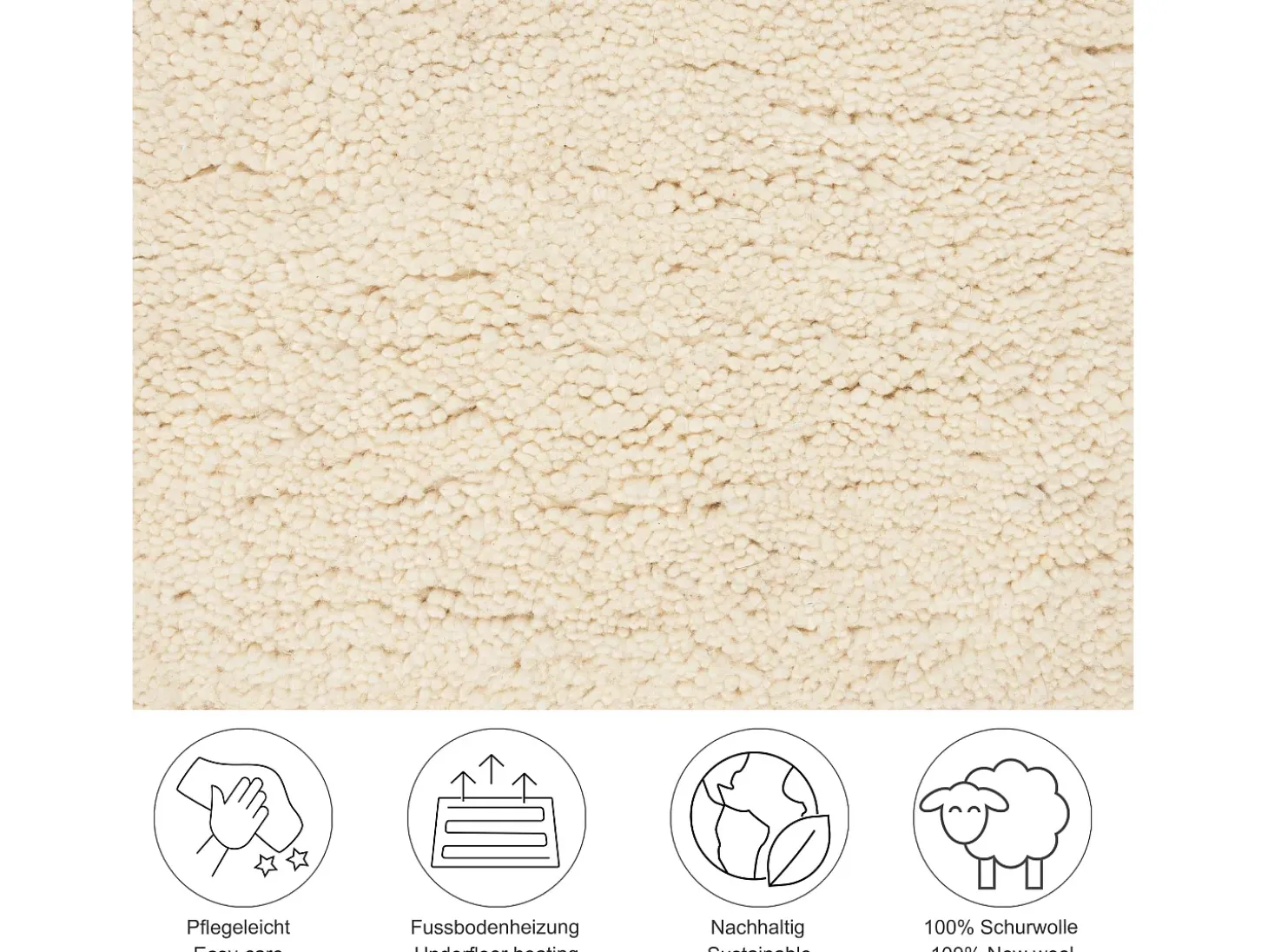 Tapete berbere feito à mão em lã 200x250 cm branco Taza Royal