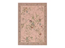 Tapete com borda e padrão floral 160x230 cm rose Flomi