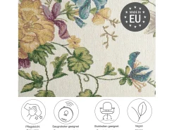 Tapete com borda e padrão floral 240x330 cm creme Flomi