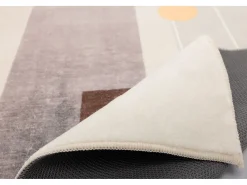 Tapete de banho estampado com pêlo macio 70x120 cm cinza múltiplo Ariella