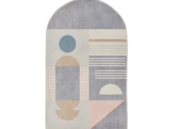 Tapete de banho estampado com pêlo macio 50x60 cm cinza múltiplo Ariella