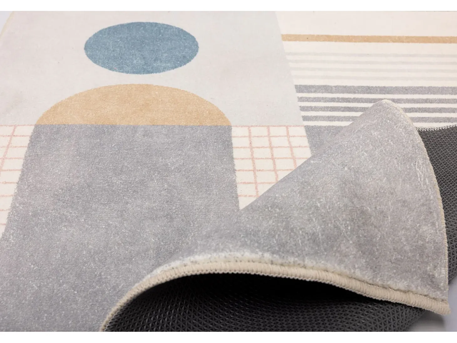 Tapete de banho estampado com pêlo macio 50x60 cm cinza múltiplo Ariella