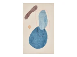 Tapete de banho estampado com pêlo macio 60x100 cm azul múltiplo Ariella