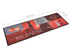 Tapete de cozinha lavável com design tomates 45x150 cm PT183018