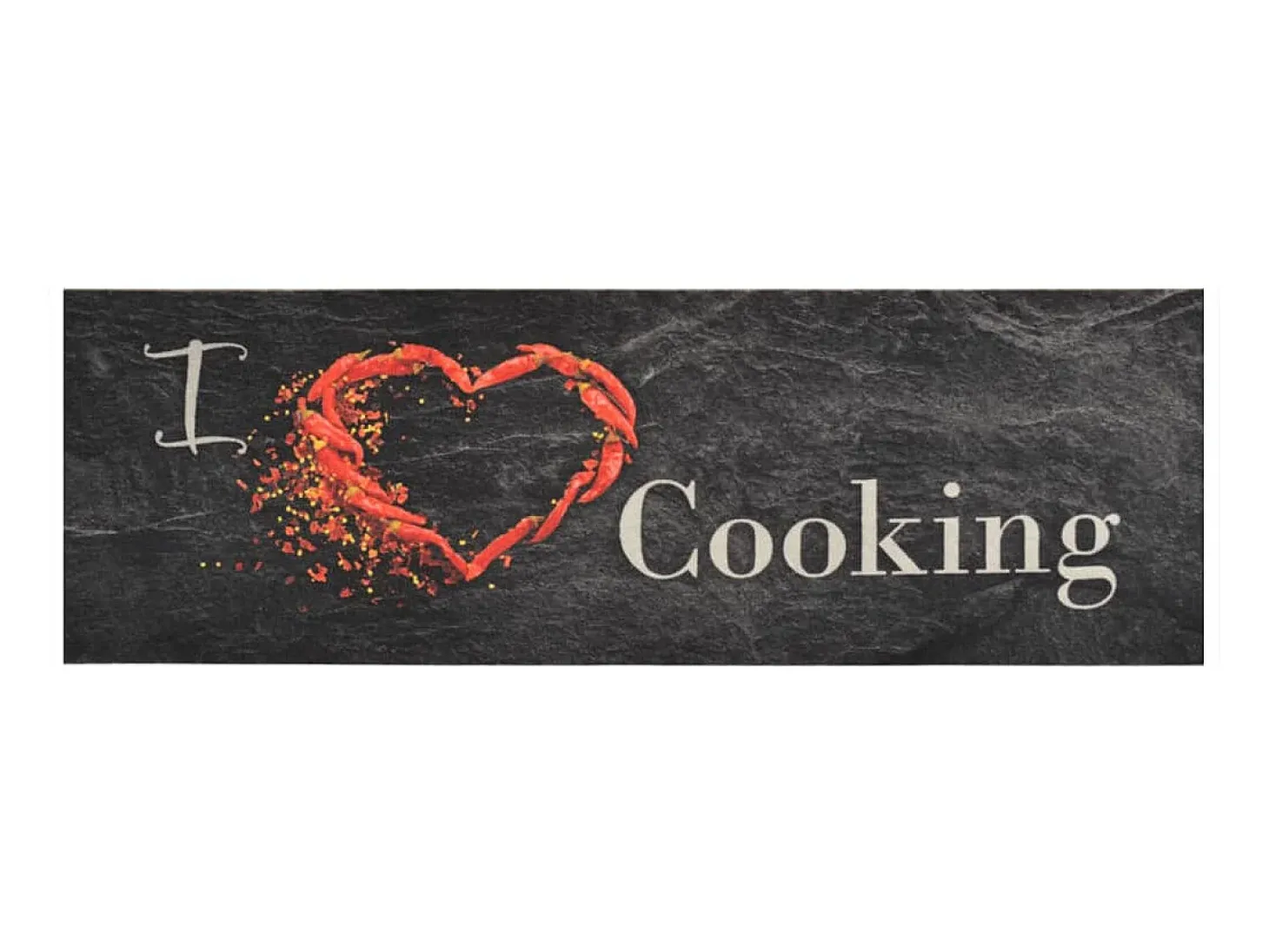 Tapete de cozinha lavável 60x180 cm veludo padrão cooking preto PT285279