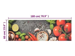 Tapete de cozinha lavável 60x180 cm veludo padrão vegetais PT109697
