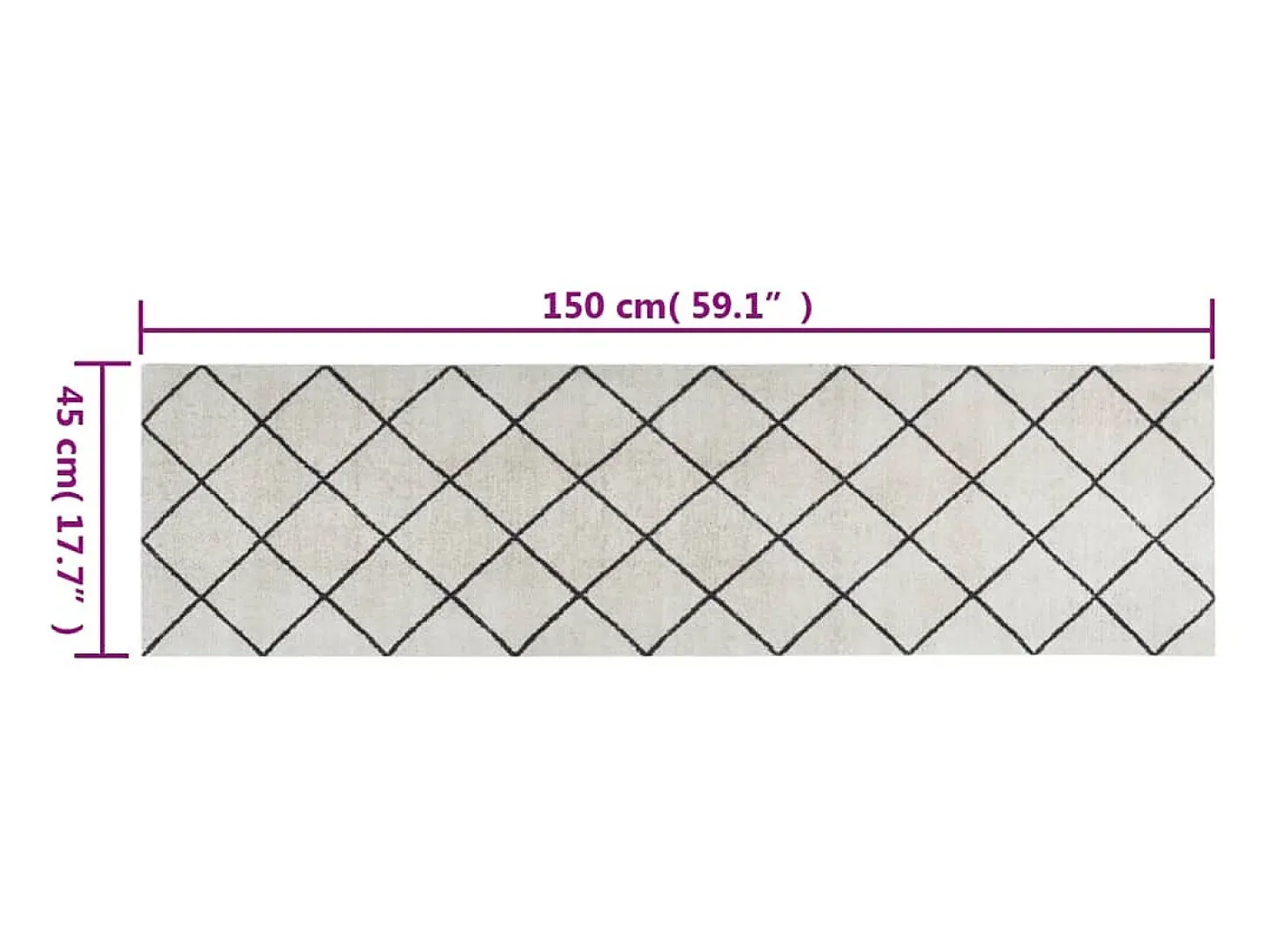 Tapete de cozinha lavável 45x150 cm veludo padrão quadrados PT438613