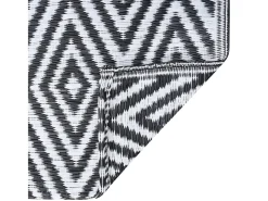Tapete de Exterior ARAKIL 160x230 cm em Polipropileno Branco e Preto
