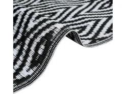 Tapete de Exterior ARAKIL 190x290 cm em Branco e Preto