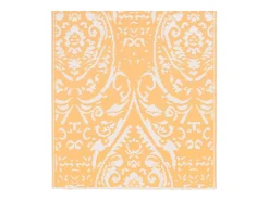 Tapete de Exterior ARAKIL 80x150 cm em Laranja e Branco - Estilo e Conforto para Seu Espaço