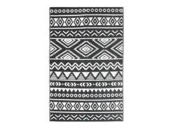 Tapete de Exterior ARAKIL 120x180 cm em Polipropileno Preto para Varandas e Pátios