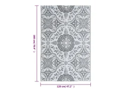 Tapete de Exterior ARAKIL Cinzento Claro 120x180 cm em Polipropileno