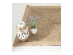 Tapete de Juta Natural Bege 120x170 cm - Resistente, Autêntica e Fácil de Manter
