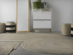 Tapete de juta natural com 150 cm de diâmetro