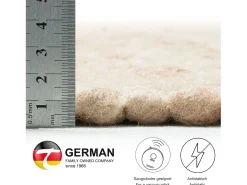 Tapete de lã reversível tecido à mão 70x140 cm bege escuro Alpen