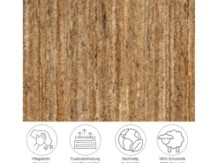 Tapete de lã UNI tecido à mão 150x150 cm ocre Pure