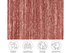 Tapete de lã UNI tecido à mão 150x150 cm vermelho Pure