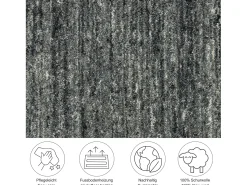 Tapete de lã UNI tecido à mão 190x190 cm antracite Pure