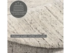 Tapete de lã UNI tecido à mão 150x150 cm cinza natural Pure