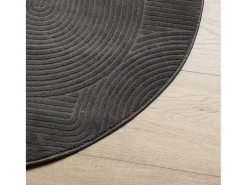 Tapete de pelo curto IZA visual escandinavo Ø 100 cm antracite PT211874