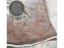 Tapete de tecido plano com aspeto vintage 180x280 cm bege múltipla Corduletta