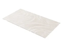 Tapete efeito pele em relevo com motivos circulares 160x230 cm bege PAOLISI