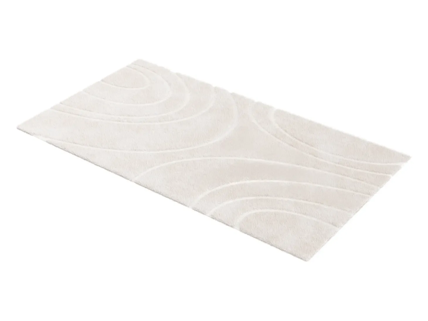 Tapete efeito pele em relevo com motivos circulares 160x230 cm bege PAOLISI
