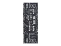 Tapete interior - Desenho de menus - preto - 52 x 100 cm - RICCI