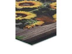 Tapete interior - Desenhos com flores - amarelo - 52 x 100 cm - RICCI