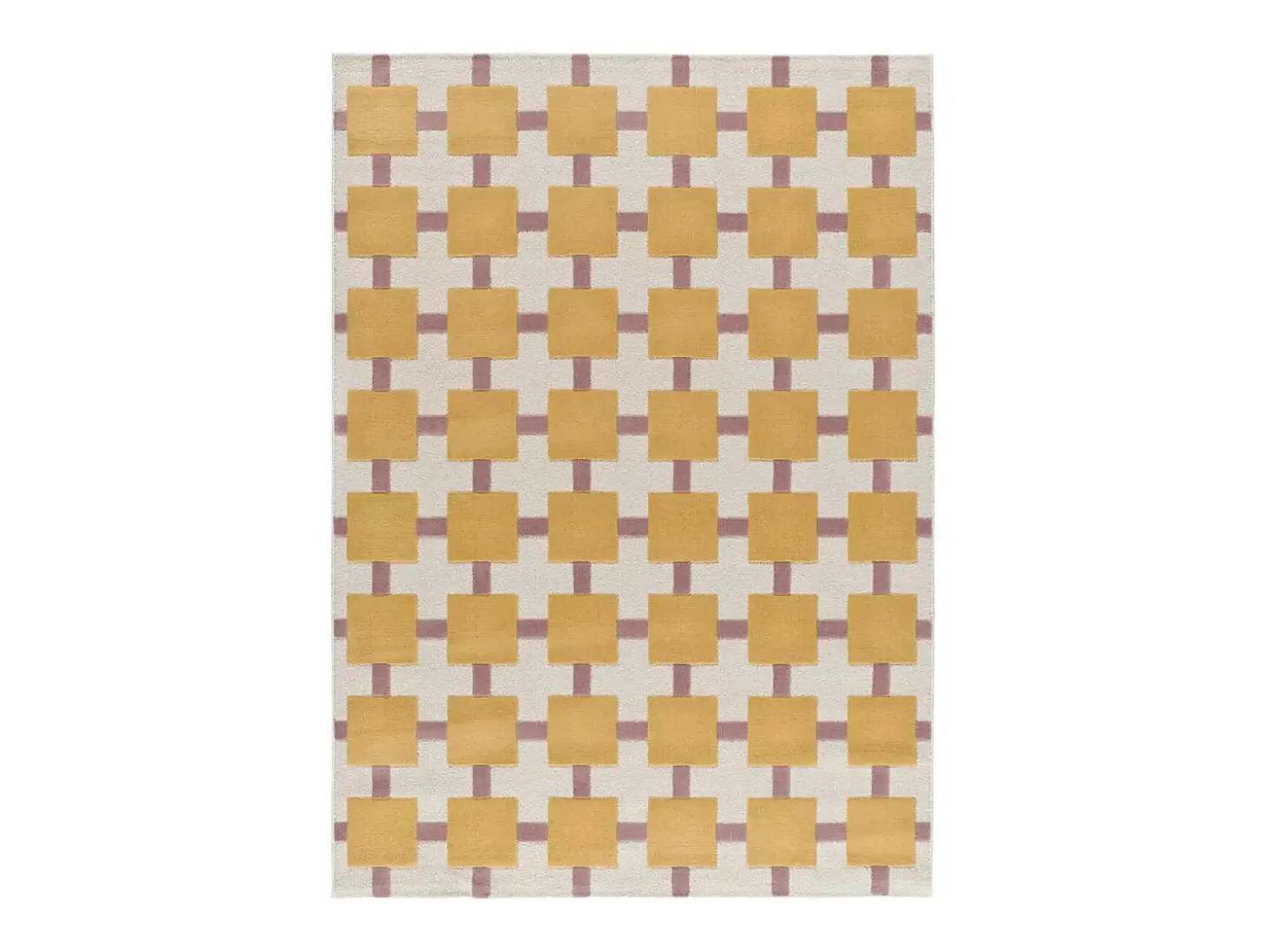 Tapete interior - geométrico - mostarda / rosa - 160 x 230 cm - FLASHY