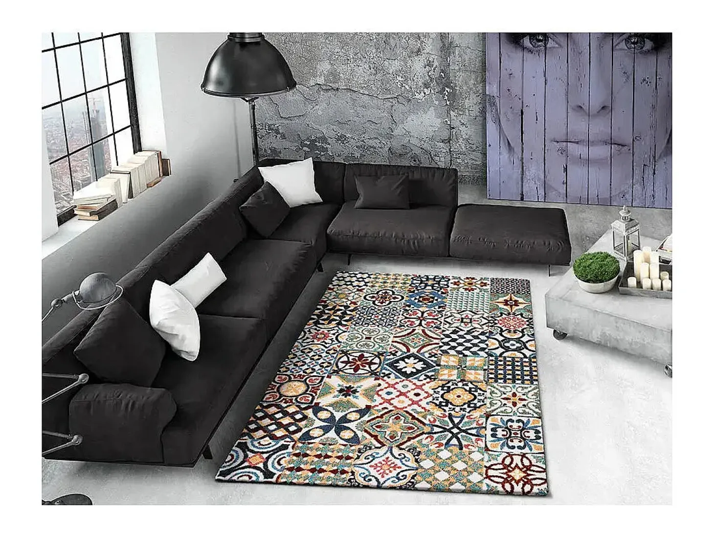 Tapete interior - geométrico - multicolorido - 160 x 230 cm - MOAR