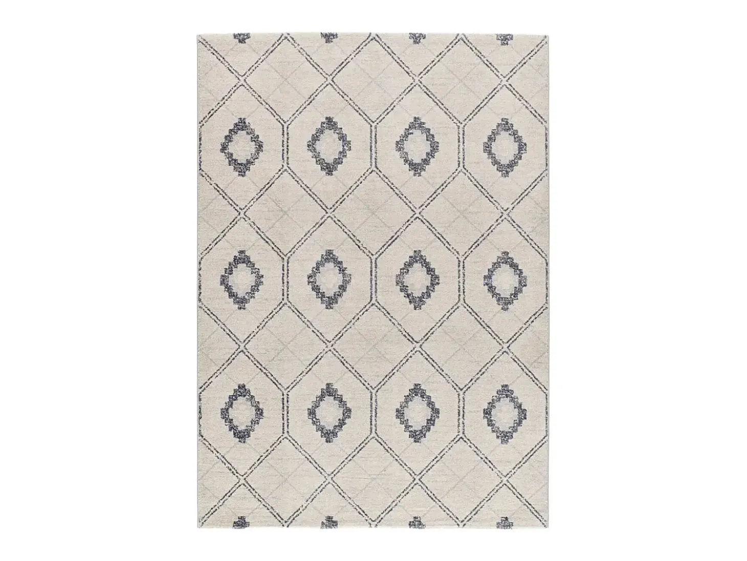 Tapete interior - geométrico - azul / branco - 133 x 190 cm - SIROCO