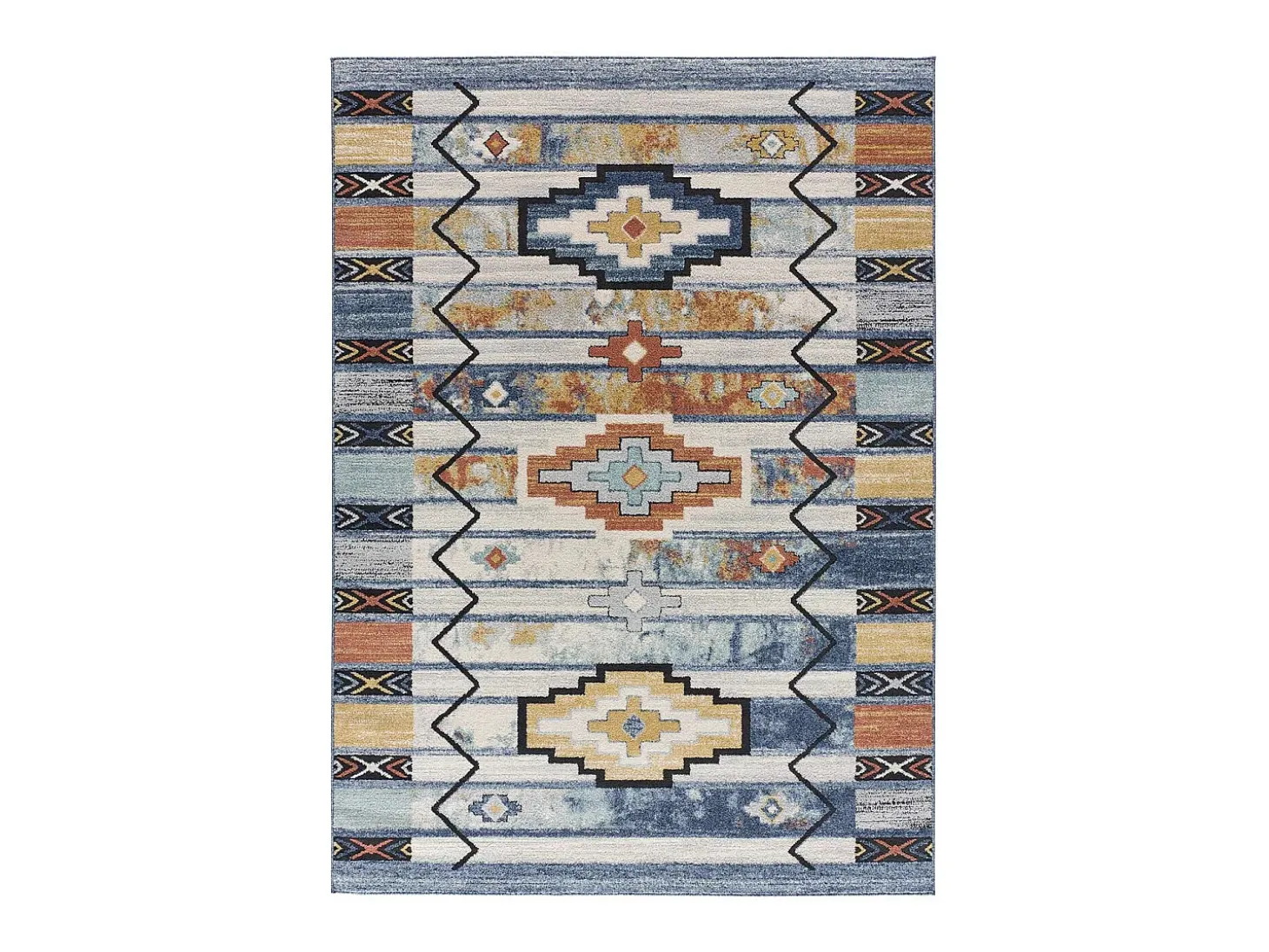 Tapete interior - étnico - multicolorido - 80 x 150 cm - MABEL