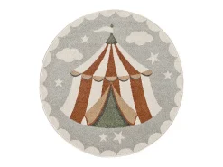 Tapete interior redondo - infantil circo - gris - diam.120 cm - BEATS