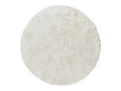 Tapete interior redondo - shaggy liso - blanco - diam.120 cm - ROMA