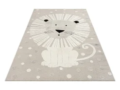 Tapete Jungle Kids Quarto Infantil 3D Resistente - Bege - 80x150 cm