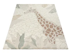 Tapete Jungle Kids Quarto Infantil 3D Resistente - Creme - 200x290 cm