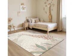 Tapete Jungle Kids Quarto Infantil 3D Resistente - Creme - 80x150 cm