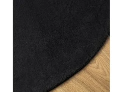 Tapete pelo curto macio e lavável HUARTE Ø 120 cm preto PT541303