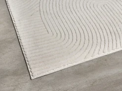 Tapete Rio sala estar antiderrapante arco, Creme, 240 x 340 cm
