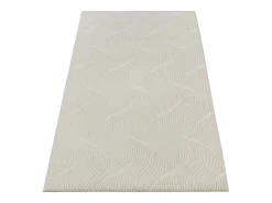 Tapete Rio sala estar antiderrapante 3D, Creme, 80 x 300 cm