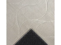 Tapete Rio sala estar antiderrapante 3D, Creme, 80 x 300 cm